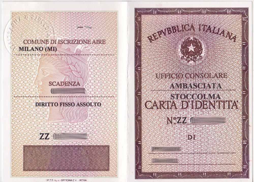 Carta d'identità – Un Italiano in Svezia