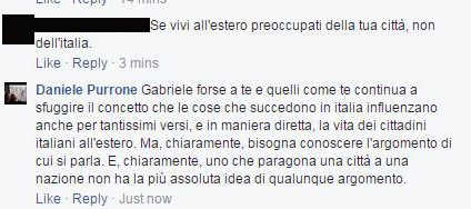 Immagino che Gabriele, che scrive sulla pagina di Salvini, sia favorevole a dare il voto agli stranieri residenti in Italia, dato che devono preoccuparsi di dove vivono. 